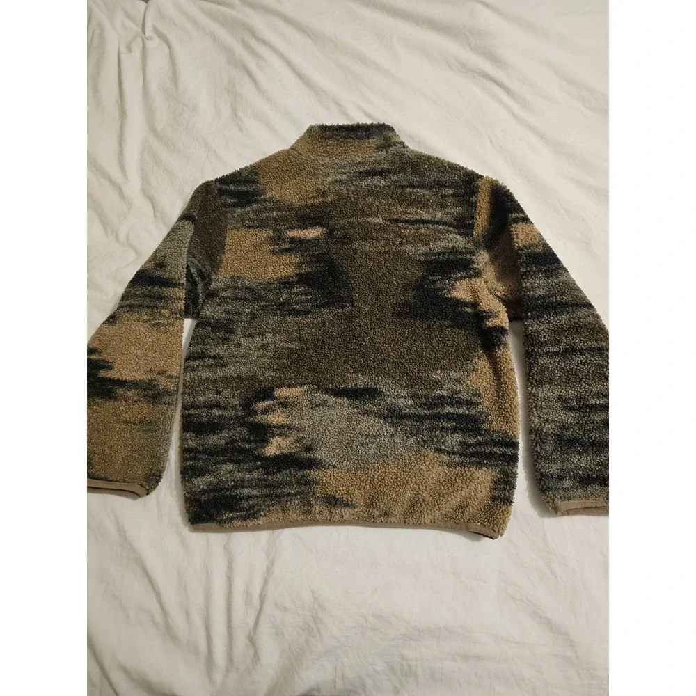 Cat & Jack Boys‎ Sherpa Fleece Quarter Zip Pullover Youth S 6/7 Camo